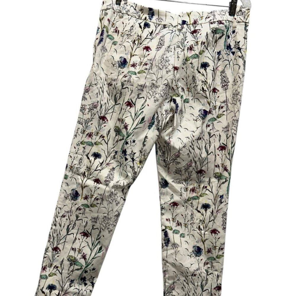 H&M white floral liberty flowers print pants 12
